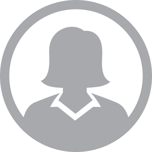 Gray silhouette of a person in a circle on a white background