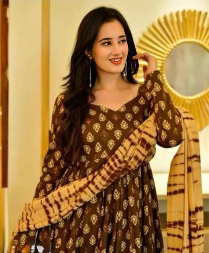 Hand - crafted Luxury Rayon Floral Kurta Set with Pant & Matching Dupatta with elegant handwork - LIBASTINO