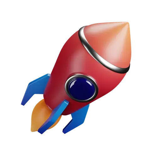 Colorful toy rocket on a white background